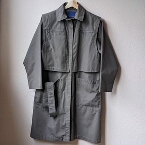 Carol Cohen Drizzle - Dark Taupe Duster-Style Raincoat - Women's Petite S